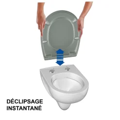 Abattant WC gris clair brillant Classic Bemis