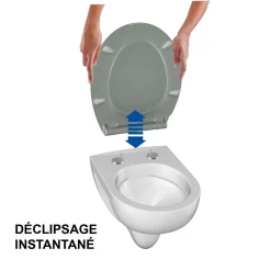 Abattant WC gris clair brillant Slim Bemis