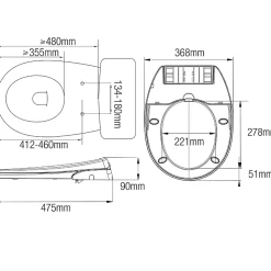 Abattant wc japonais - lavant non électrique pour cuvette ovale - Ozus