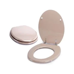 Abattant Wc MDF Beige - MSV - Universel - Acier Inoxydable - Accessoires de salle de bain