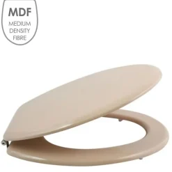 Abattant Wc MDF Beige - MSV - Universel - Acier Inoxydable - Accessoires de salle de bain