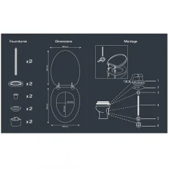 Abattant WC MDF compressé frein de chute