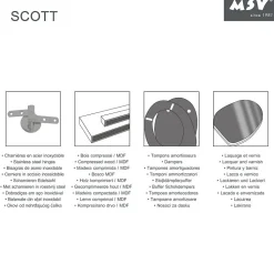 Abattant wc MDF Dog SCOTT Beige Charnières Inox MSV