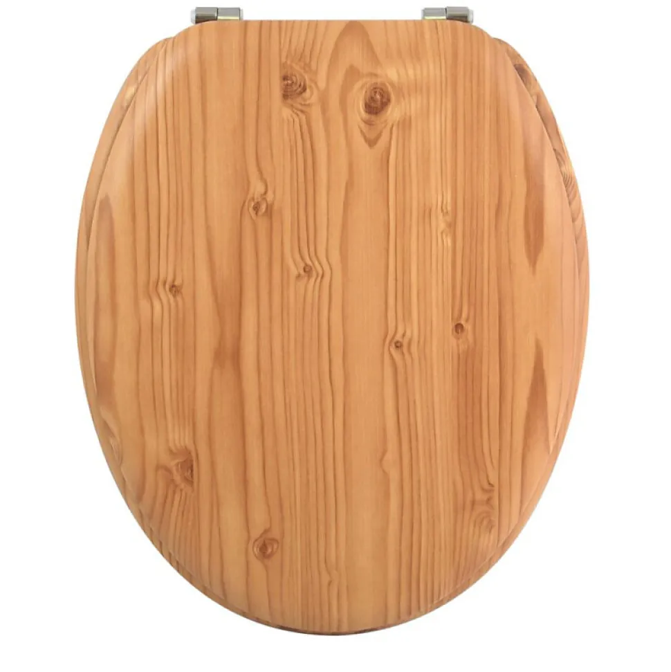 Abattant wc MDF en Décor Pin Marron Charnières Inox MSV
