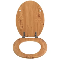 Abattant wc MDF en Décor Pin Marron Charnières Inox MSV