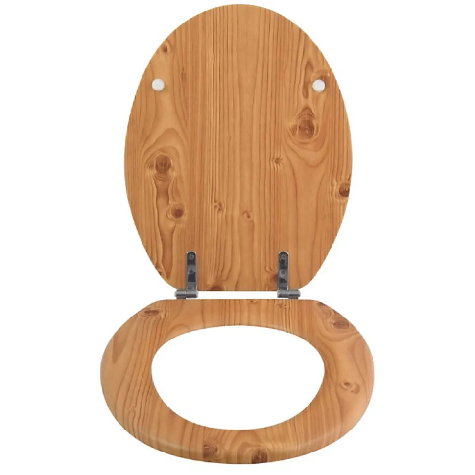 Abattant wc MDF en Décor Pin Marron Charnières Inox MSV