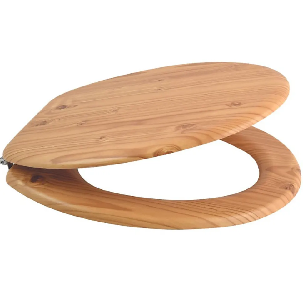 Abattant wc MDF en Décor Pin Marron Charnières Inox MSV
