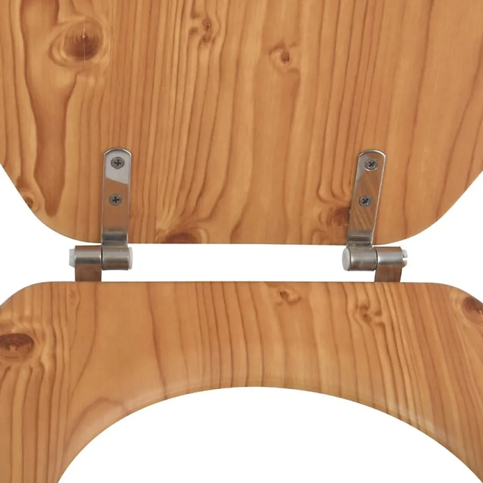 Abattant wc MDF en Décor Pin Marron Charnières Inox MSV