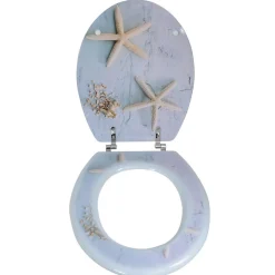 Abattant wc MDF Etoile de mer Charnières Inox MSV