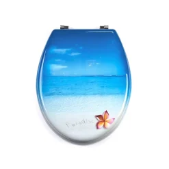 Abattant wc MDF PARADISE Bleu Charnières Inox MSV