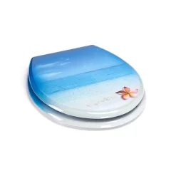 Abattant wc MDF PARADISE Bleu Charnières Inox MSV