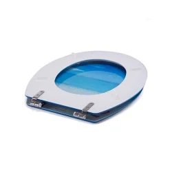 Abattant wc MDF PARADISE Bleu Charnières Inox MSV