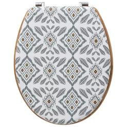 Abattant WC motifs apaches et lunette effet bois à fermeture standard, 5Five