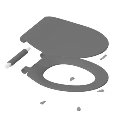 Abattant WC noir mat avec frein de chute déclipsable Bemis