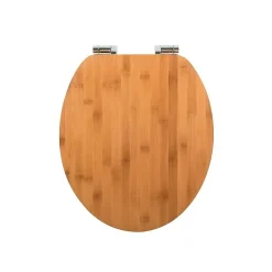 Abattant wc OSLO Bambou Blanc Charnières Zinc Spirella