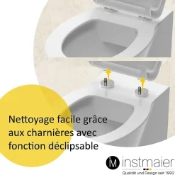 Abattant WC ovale en duroplast blanc avec frein de chute ALMA