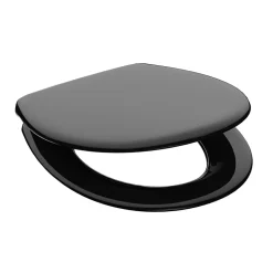 Abattant WC ovale en duroplast noir avec frein de chute ALMA
