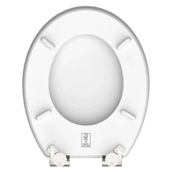 Abattant WC ovale en MDF blanc avec frein de chute GAIA