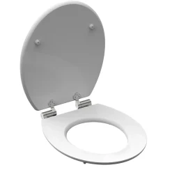 Abattant WC ovale en MDF blanc avec frein de chute GAIA