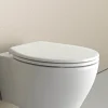 Abattant WC plastique Lunette WC moderne, Cuvette toilette fermeture douceur pour enfant + adulte, Blanc, 44,6x37,1x5,2cm, U2004