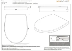 Abattant WC pour WC SANINDUSA Easy fixation supérieure blanc (non universel)