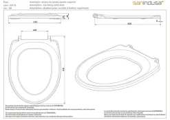 Abattant WC pour WC SANINDUSA Easy fixation supérieure blanc (non universel)