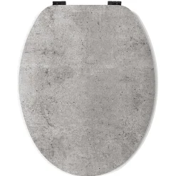 Abattant wc real mdf gris charnières métal noir
