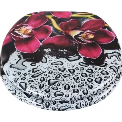 Abattant WC siège de toilette en mdf rouge Helloshop26