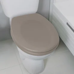 Abattant wc Thermo dur avec frein de chute NEELA Taupe mat Charnières ABS Chromé Spirella