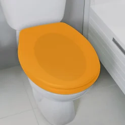 Abattant wc Thermo dur avec frein de chute NEELA Safran mat Charnières ABS Chromé Spirella