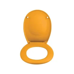Abattant wc Thermo dur avec frein de chute NEELA Safran mat Charnières ABS Chromé Spirella