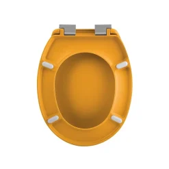 Abattant wc Thermo dur avec frein de chute NEELA Safran mat Charnières ABS Chromé Spirella