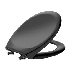 Abattant WC TODOT Déclipsable forme Ovale avec Frein de Chute et Charnière Réglable - Noir