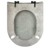 Abattant wood slim déclipsable - Effet béton armé (47.5x36.5 cm - Gris clair)