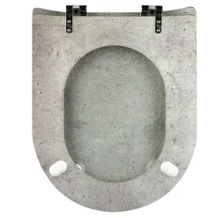 Abattant wood slim déclipsable - Effet béton armé (47.5x36.5 cm - Gris clair)