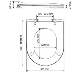 Abattant wood slim déclipsable - Effet métal précieux (48x36.5 cm - Argent)
