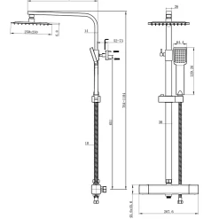 AICA colonne de douche thermostatique avec pomme de douche 10