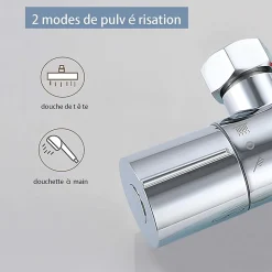 AICA colonne de douche thermostatique en laiton, douche de tête carrée, 3 jets