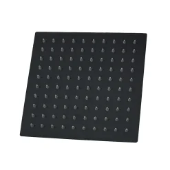 AICA colonne de douche thermostatique avec pomme de tête, douchette et flexible,noir mat