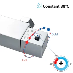 AICA Colonne de douche thermostatique, avec mitigeur thermostatique
