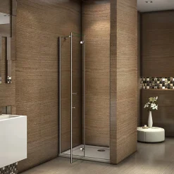 Aica Paroi De Douche Pivotante 100x185cm En 6mm Verre Sécurité Anticalcaire, Installation En Niche