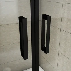 Aica Porte De Douche Battante Noir Mat 80x200cm En 8mm Verre Anticalcaire