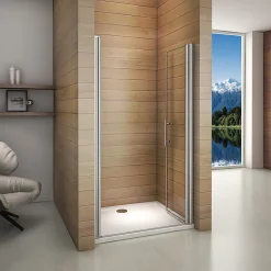 Aica Porte De Douche Battante 90x187cm Porte De Douche Installation En Niche Ouverte Vers L'intérieur Ou L'extérieur