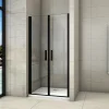 Aica Porte De Douche Battante Noir Mat 90x200cm En 8mm Verre Anticalcaire