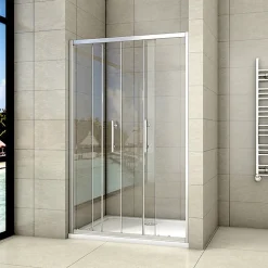 Aica Porte De Douche Coulissante 160x190cm Transparente Chromé L'accès Au Centre