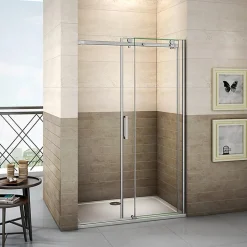 Aica Porte De Douche Coulissante 130x195cm En 8mm Verre Anticalcaire