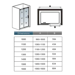 Aica Porte De Douche Coulissante 130x195cm En 8mm Verre Anticalcaire