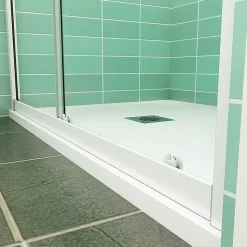 Aica Porte De Douche Coulissante 120x190cm Profilé Blanc Installation En Niche