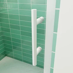 Aica Porte De Douche Coulissante 120x190cm Profilé Blanc Installation En Niche