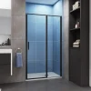Aica porte de douche pivotante 120cm en 6mm verre anticalcaire Installation en niche porte de douche noire Hauteur 185cm